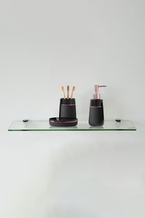 Cam Etejer Rafı - Cam Raf - Banyo Rafı - Duvar Rafı - Mutfak Rafı 12X50Cm Temperli Şeffaf Cam