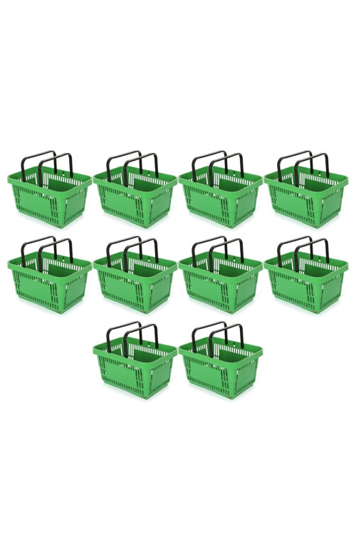 22 Lt Plastik Market El Sepeti (10'Lu Paket) Yeşil 22Ltspt2021
