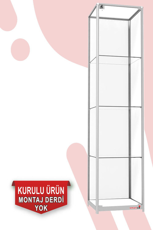 Camlı Vitrin - Camlı Dolap - Camlı Koleksiyon Vitrini - Teşhir Vitrini 180X40X40