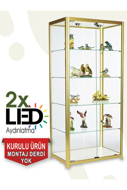 Camlı Vitrin - Camlı Dolap - Camlı Koleksiyon Vitrini - Teşhir Vitrini 175X70X30
