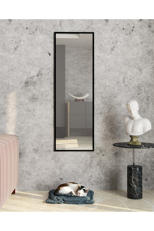 Siyah Dekoratif Boy Aynası 150X50Cm Fenomen Ayna