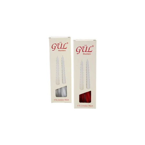 4PCS ŞAMDAN - BURGULU MUM BEYAZ - RENKLİ 17CM GO-53-vice 05576
