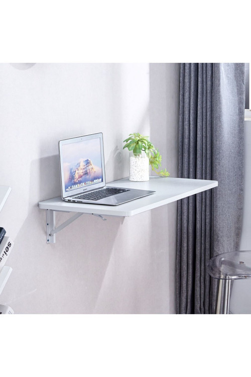 Duvara Monte Katlanır Masa 45 X 60– Beyaz | Yuvarlatılmış Köşe