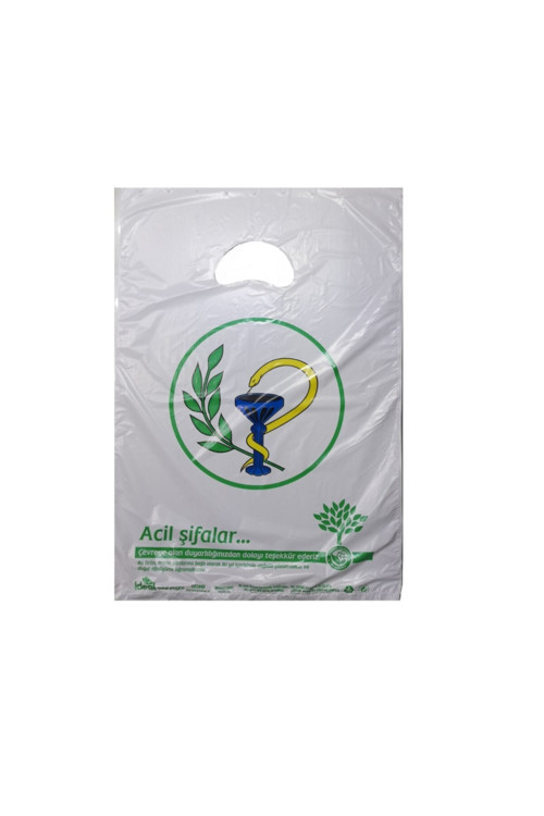 Baskılı Eczane Mini Boy Poşet 20x30cm (100 Adet)