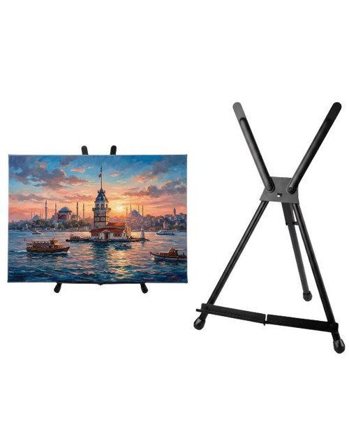 Katlanabilir Metal Masaüstü Şövale Siyah