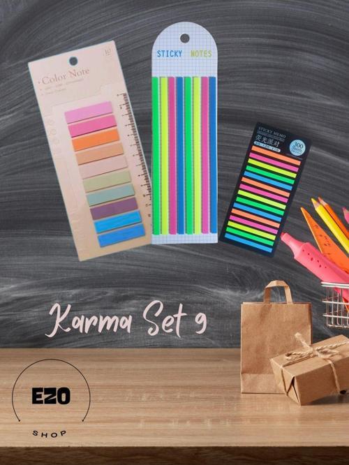 3 lü Set Postit Uzun Kısa Serit Seffaf Yapiskanli Not Kagidi Kirtasiye Post it Karma Set 9