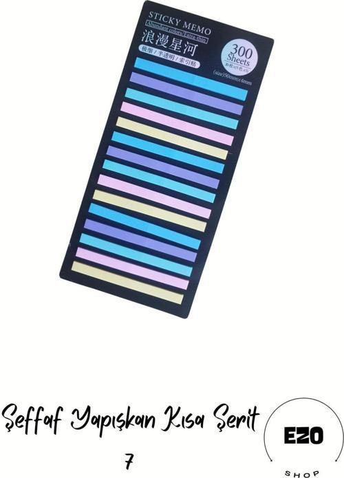 Post-it Sticky Notes Şeffaf Renkli Yapışkan Postit Not Kağıdı Etiketi Kısa Şerit 7