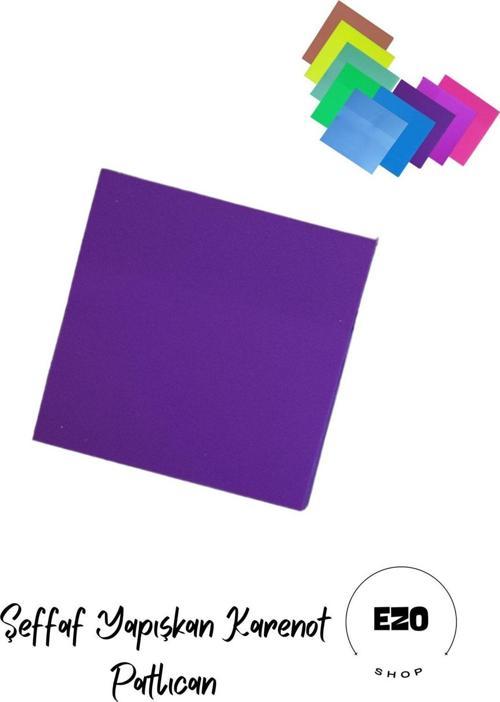 Şeffaf Renkli Postit Yapışkan Post-İt Not Kağıdı Karenot Patlıcan