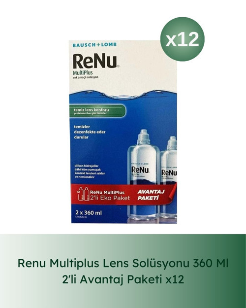 Renu Multiplus Lens Solüsyonu 360 Ml - İkili Kofre 12 Li Paket