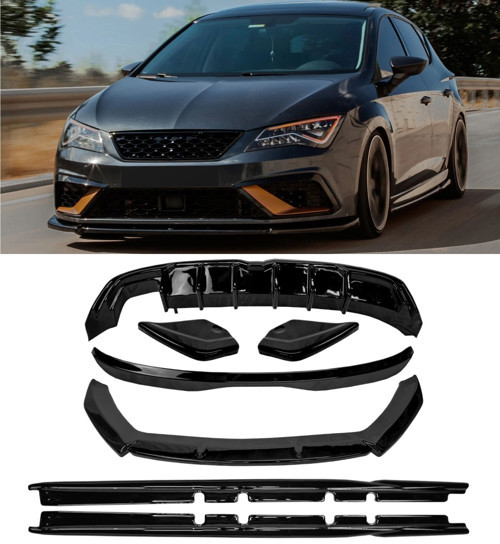 Cupra Leon Aero Kit Tampon Ekleri Ve Difüzör Seti 2020 / 2024 Piano Black
