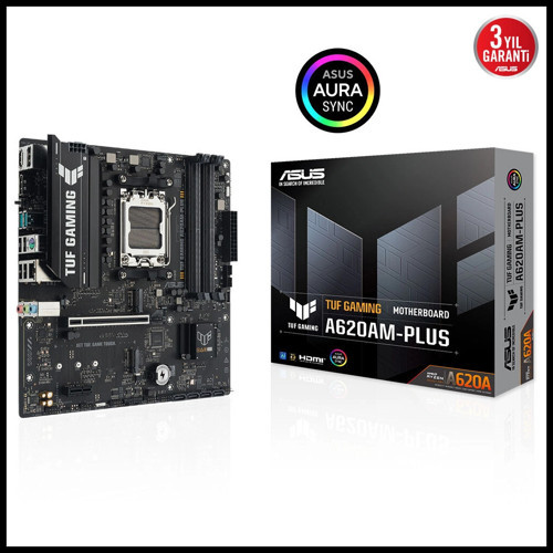 Tuf Gamıng A620am-plus, 4xddr5, 2x M.2, Hdmı, 2xdp, Amd Ryzen 7000 Serisi, Am5 Soket Anakart