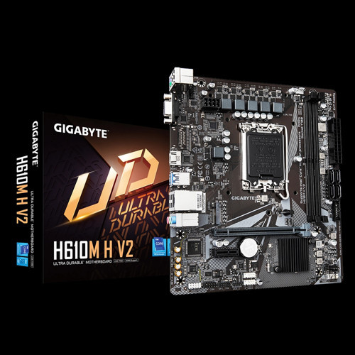 Gıgabyte H610m H V2, Rev.1.0, 2xddr5, M.2, D-sub, Hdmı, 12-13.14.nesil, Lga1700 Soket, Anakart