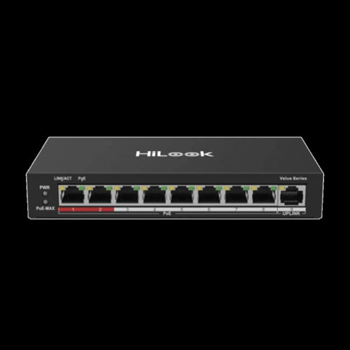 Hılook Ns-0109p-60(b), 8 Port, Megabit, Poe 60w, 1 Port Megabit Uplink, Long Range 250metre, Yönetil