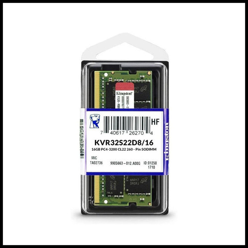 Kıngston Kvr32s22d8/16, 16gb, 3200mhz, Ddr4, Sodimm Notebook Ram, 1,2v, Cl22