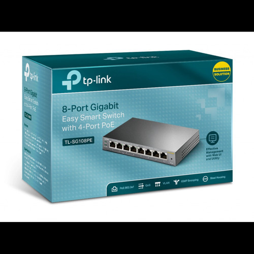 Tp-lınk Tl-sg108pe, 8 Port, Gigabit, 4 Port Poe 64w, Easy Smart, Yönetilebilir, Metal Kasa, Masaüstü