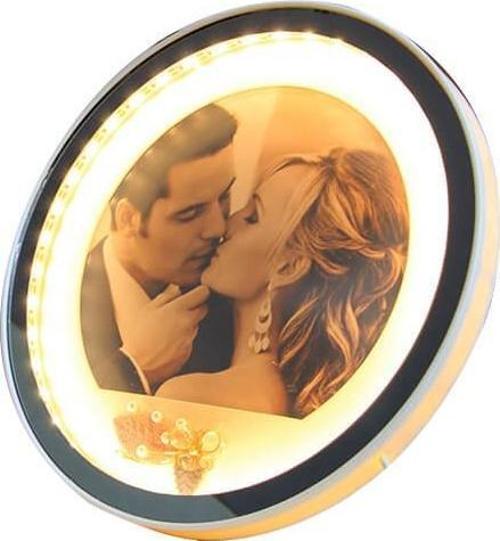 Ayna Led li Çerçeve Led Işıklı Yuvarlak Fotoğraf Çerçevesi