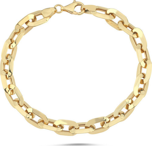 Uzun Halkalı Modern Altın Bileklik 7 mm-20 cm
