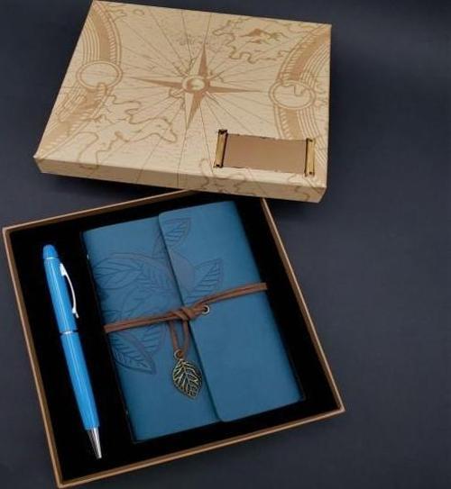 Defter Kalem Mavi Set Dekoratif Hediyelik