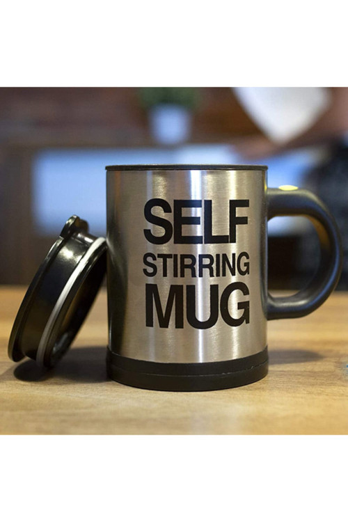 Siyah Karıştırıcı Özellikli Mikser Kupa Bardak Self Stirring Mug