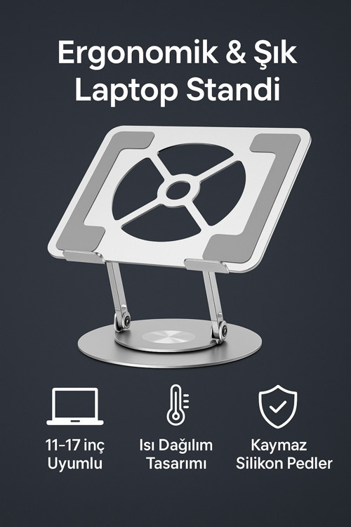 X2 Katlanabilir Laptop Standı - Alüminyum Alaşım, 11-17 İnç, Portatif, Dayanıklı, Rahat Kullanım