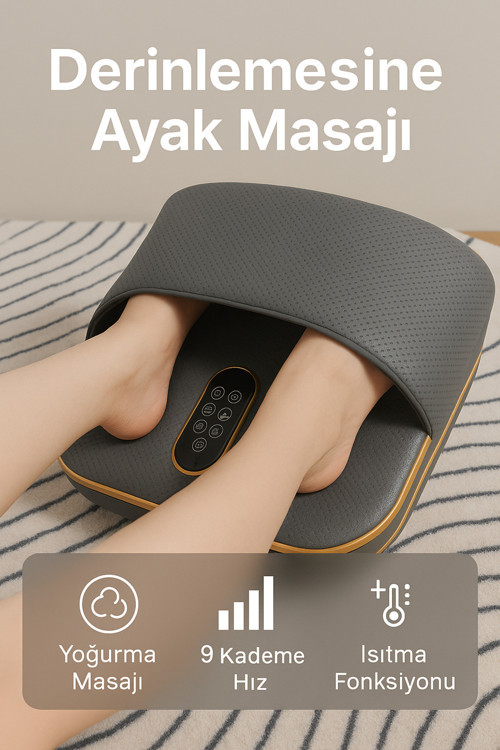 Ayak Masaj Cihazı – 9 Kademe Hız, 3 Masaj Modu, Isıtmalı Refleksoloji Masaj Aleti | Zc-5007