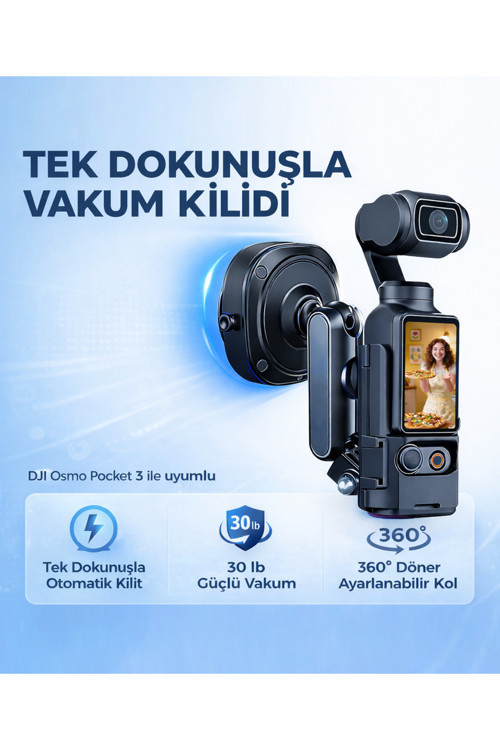 Osmo Pocket 3 İle Uyumlu Aksiyon Kameraları İçin Araba Çekim Braketi Tutucu Stant | Dj-3