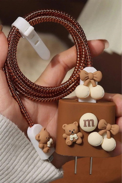 18/20 Watt Uyumlu İphone Şarj Koruyucu Ve Kablo Koruyucu Sarma Aparatlı Set Adaptör Koruyucu Kılıf
