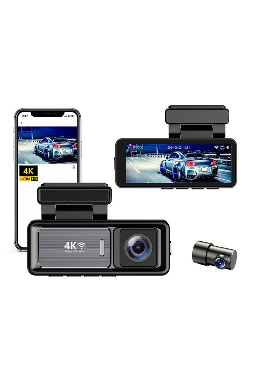 Mini Çift Lensli Araç Kamerası – 4K Ön, 1080P Arka, Wifi Gps, Gece Görüşü, Park Modu