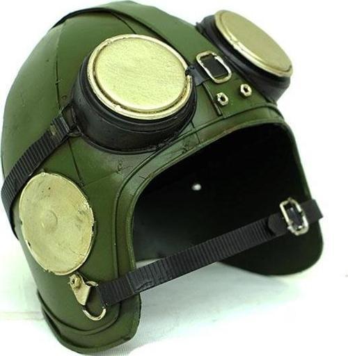 Dekoratif Metal Pilot Kaskı Biblo Vintage Ev Ofis Hediyelik