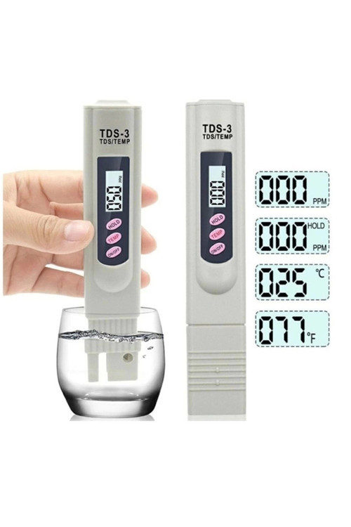 Dijital Tds Metre Su Kalite Ölçer 0-9990 Ppm Sıcaklık Ölçümü Hold Fonksiyonlu | S84