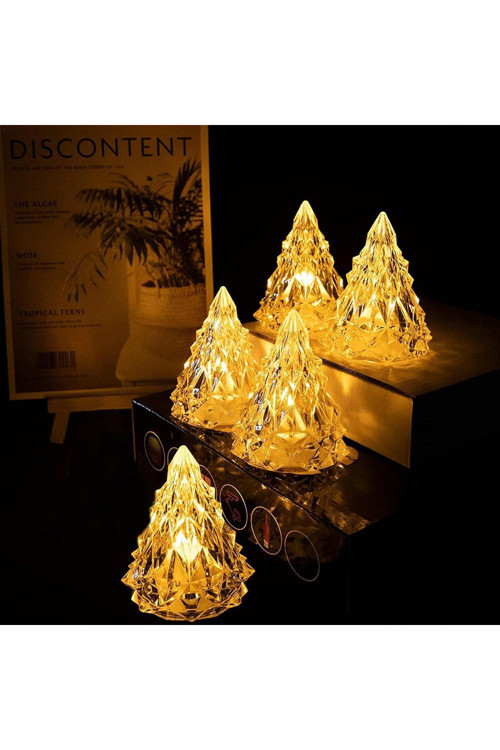 Gece Lambası Çam Ağacı Atmosfer Işığı Noel Süslemeleri, Sıcak Led Başucu Gece Lambası 6Cm X 4Cm