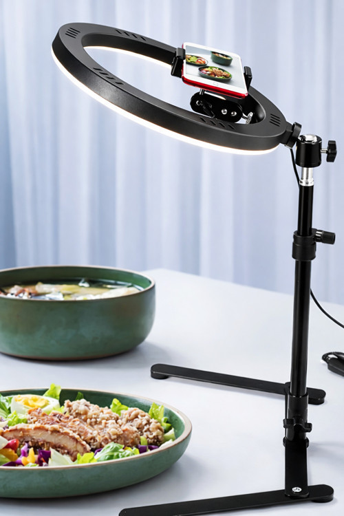 Masaüstü Çekim Standı, Ürün Video Ve Fotoğraf Çekimi 10" Ring Light Tripod Selfie Işığı Cz-035