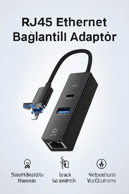 Lightning & Usb-C Uyumlu Rj45 Ethernet Adaptörü Telefon Tablet Kablolu İnternet Dönüştürücü Ul-31L