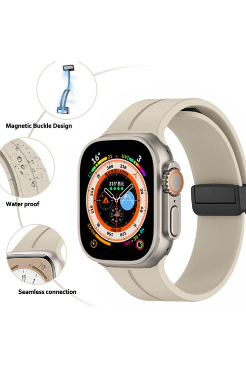 Apple Watch Se İle Uyumlu Kordon 44Mm Katlanabilir Mıktanıslı Tokalı Ethereal Spor Kayış Kordon