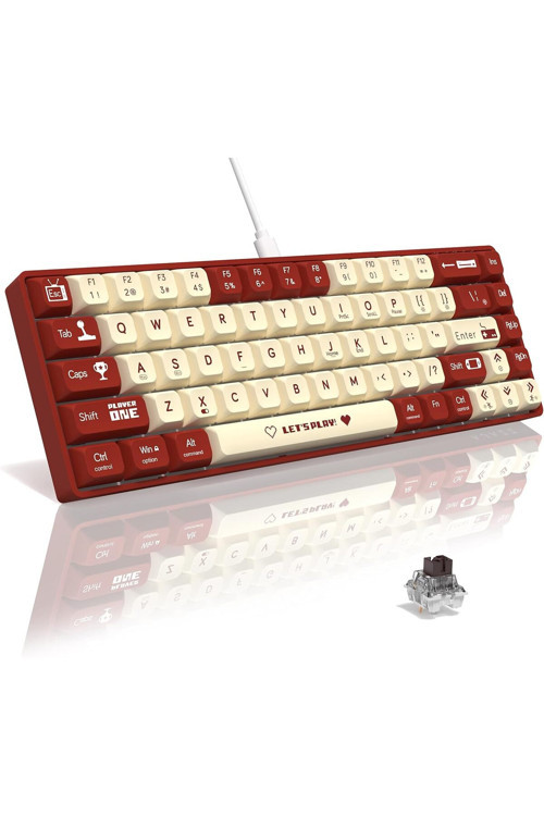 Ak680 Kahverengi Switch Hot-Swap Kablolu Mekanik Oyuncu Gaming Klavye