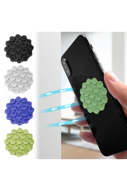 Yuvarlak Vantuzlu Telefon Tutucu Taşınabilir Silikon Yumuşak Telefon Standı Geniş Kullanım Alanı