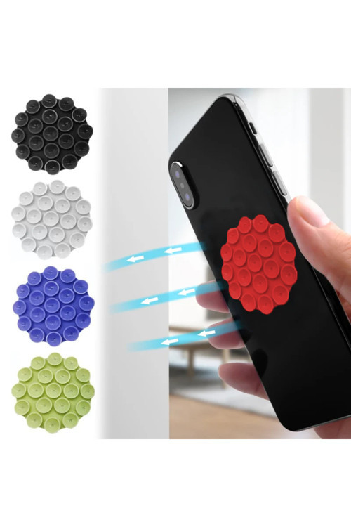 Yuvarlak Vantuzlu Telefon Tutucu Taşınabilir Silikon Yumuşak Telefon Standı Geniş Kullanım Alanı
