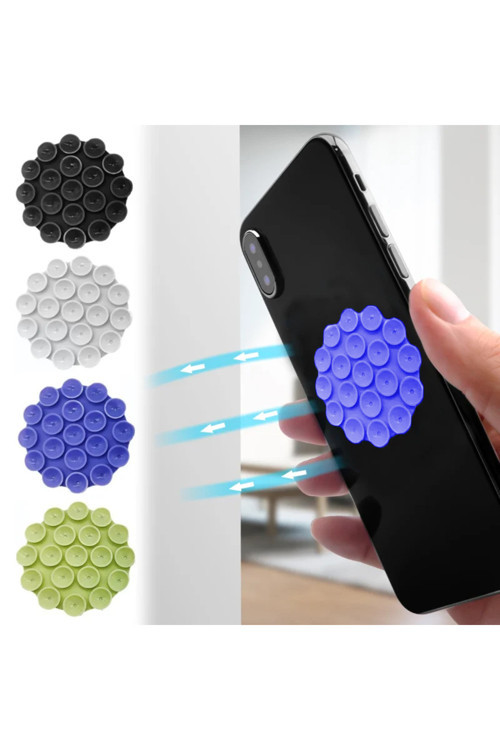 Yuvarlak Vantuzlu Telefon Tutucu Taşınabilir Silikon Yumuşak Telefon Standı Geniş Kullanım Alanı