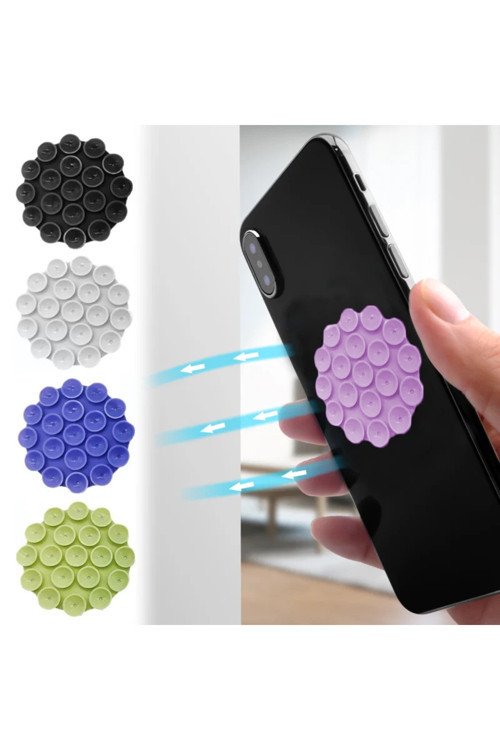 Yuvarlak Vantuzlu Telefon Tutucu Taşınabilir Silikon Yumuşak Telefon Standı Geniş Kullanım Alanı