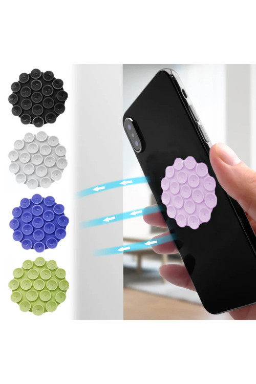 Yuvarlak Vantuzlu Telefon Tutucu Taşınabilir Silikon Yumuşak Telefon Standı Geniş Kullanım Alanı