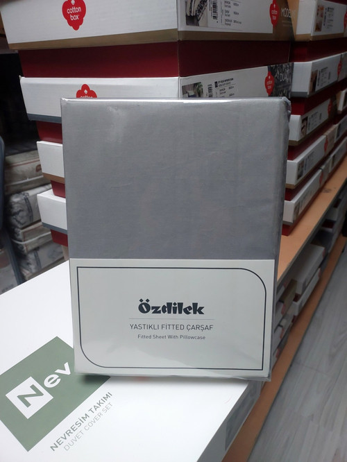 Colourist Fitted Lastikli Tek Kişilik Çarşaf Seti (100x200)-Silver Gri