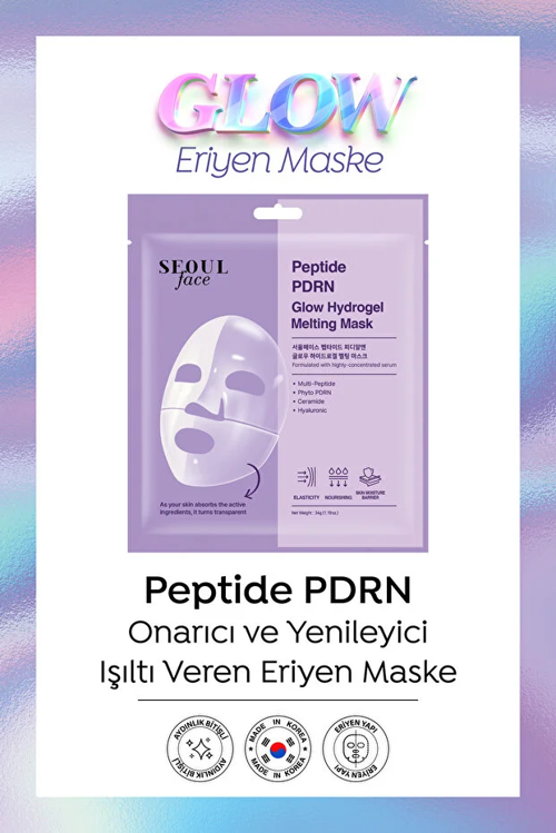 Seoul Face Peptid PDRN Hidrojel Eriyen Nemlendirici Kore Maskesi 34 gr 3 Adet