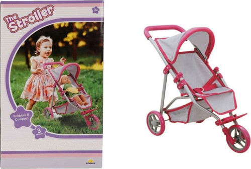9614 3 Tekerlekli Pembe Gri Puset -NessiWorld