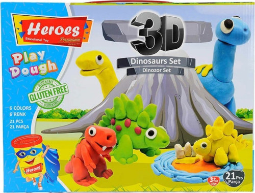 ERN-568 Heroes 3D Dinazor Oyun Hamur Seti - Eren Oyuncak