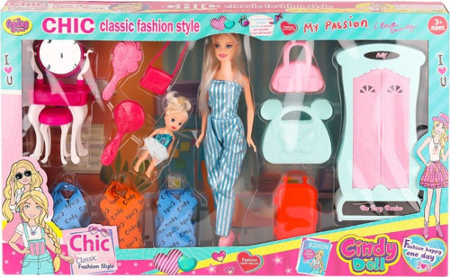 02259 Cindy Doll Dolaplı Bebek Oyun Seti -Oyuncak
