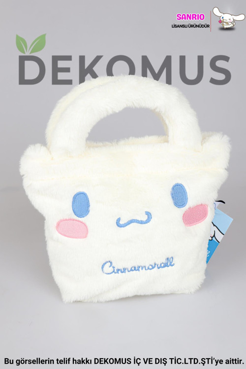 Cınnamoroll DEKOMUS İLE YENİ SEZON LİSANSLI CINNAMOROLL BASIC PELUŞ EL ÇANTASI/BESLENME ÇANTASI