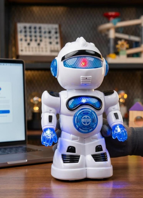 360 Derece Hareket Edebilen Dönen Kollu Hareketli Işıklı Müzikli Dans Eden Oyuncak Robot