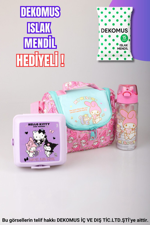 DEKOMUS İLE YENİ SEZON LİSANSLI MY MELODY&BEST FRIENDS "MELOPINK KOLEKSİYONU" TERMOSLU BESLENME ÇANT