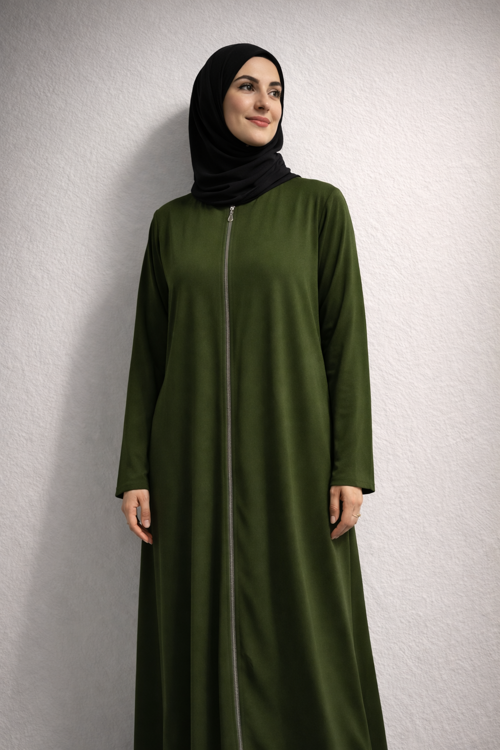 Fermuarlı Viskon Namaz Elbisesi /Ferace