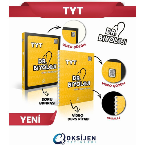 Oksijen Yayınları TYT Dr. Biyoloji Soru Bankası ve Video Ders Kitabı Seti Üniversite Hazırlık